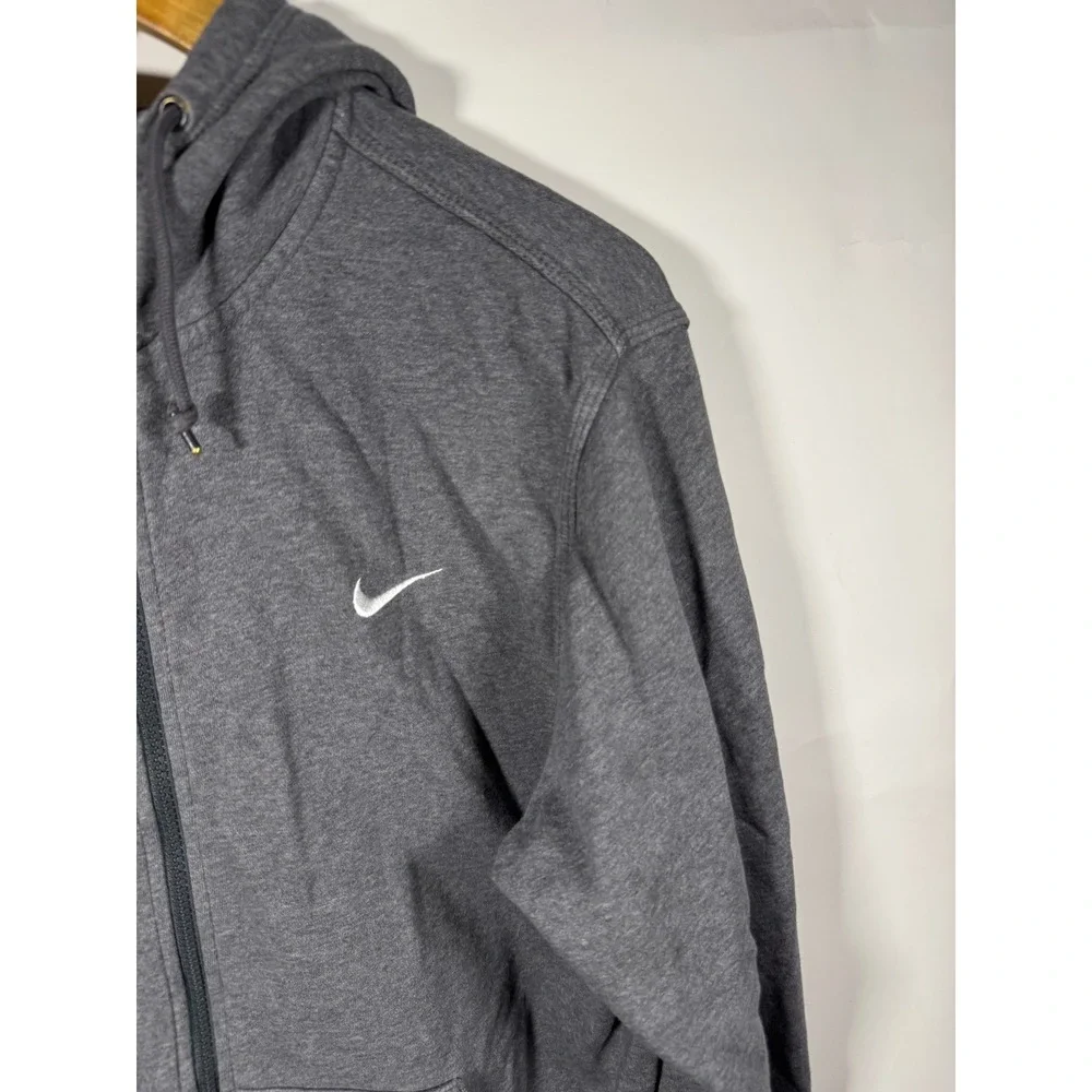 Nike Mens Full Zip Hoodie‎ Gray Fleece Embroidered Swoosh XL Charcoal Heather